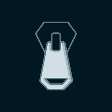 Line Zipper icon isolated on black background. Flat filled outline style wi.. Stock Illustration