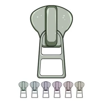 Line zipper puller cartoon vector graphic Stock Illustration