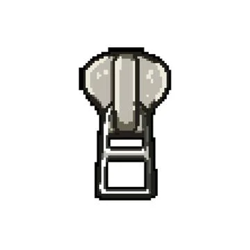 Line zipper puller pixel art vector illustration Stock Illustration