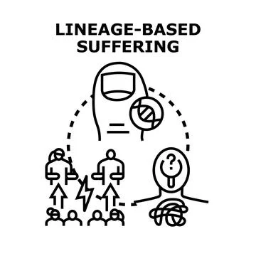 Lineage based suffering transmitting through generations Stock Illustration