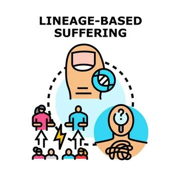 Lineage based suffering transmitting through generations Stock Illustration