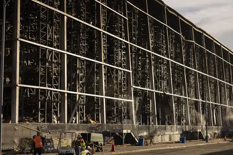 Lineage Warehouse Fire Aftermath Boyle Heights 库存照片