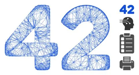 Linear 42 Digits Text Vector Mesh Stock Illustration