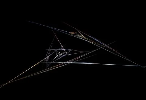 Linear abstract bright drawing on a black background, graphics Stock Illustration