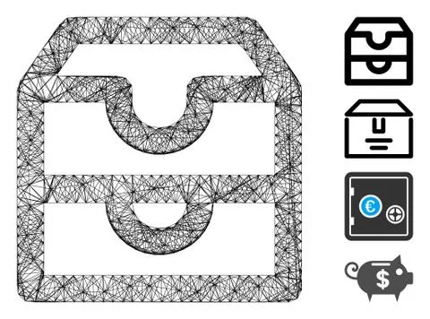 Linear Account Boxes Vector Mesh Illustration