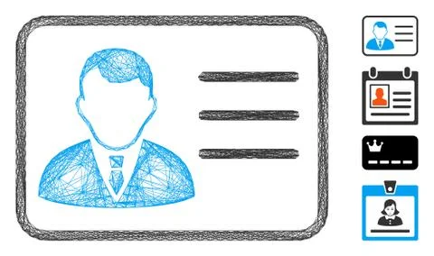 Linear Account Card Vector Mesh Stock Illustration