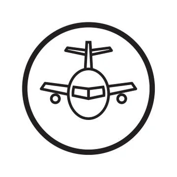 Linear Airplane icon - vector iconic design Stock Illustration