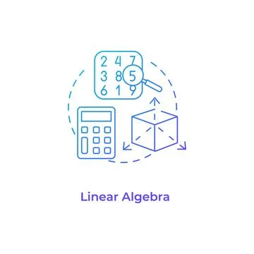 Linear algebra blue gradient concept icon Stock Illustration