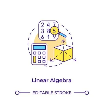 Linear algebra multi color concept icon Stock Illustration