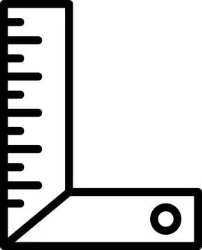 Linear angle ruler icon as an editable outline your design Stock Photos