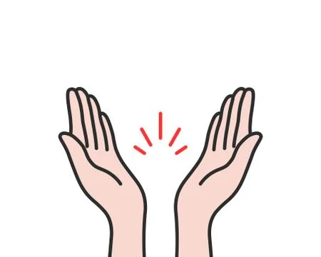Linear applause icon isolated on white Stock Illustration