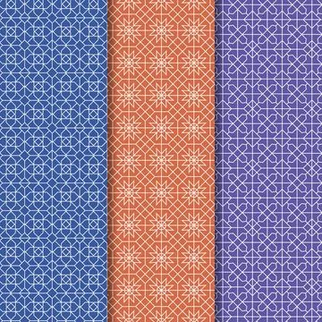 Linear arabic pattern collection Stock Illustration