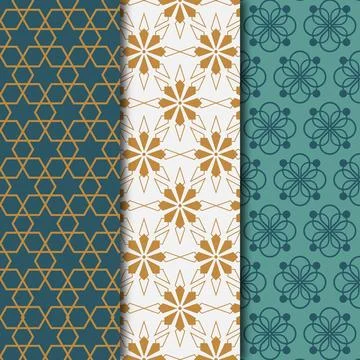 Linear arabic pattern collection Illustrazione stock