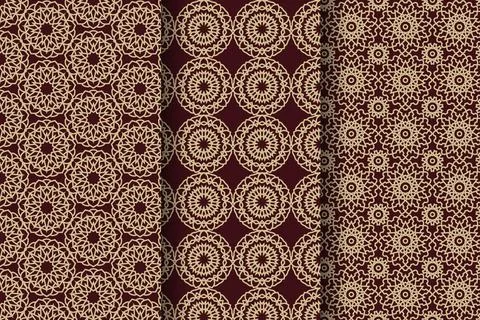 Linear arabic pattern collection 스톡 일러스트