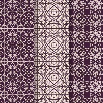 Linear arabic pattern collection 스톡 일러스트