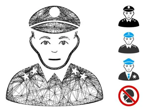 Linear Army General Vector Mesh Illustrazione stock
