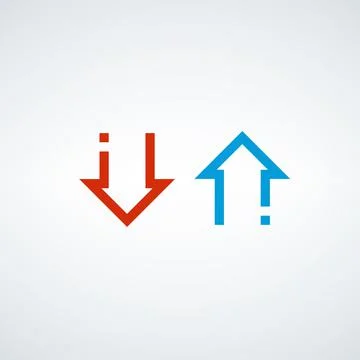Linear arrow up and down. Infographic bussiness success concept template design Stock Illustration