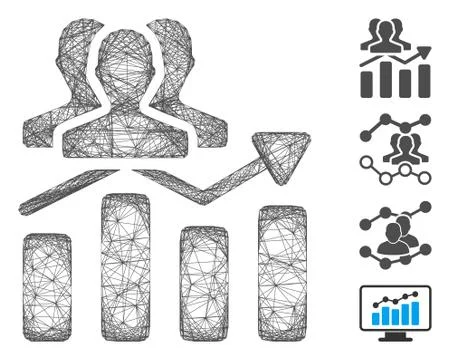 Linear Audience Chart Trend Vector Mesh Illustrazione stock