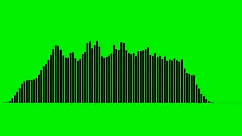Linear audio visualizer bar with black frequency spectrum on green screen Stock-Footage 329551898