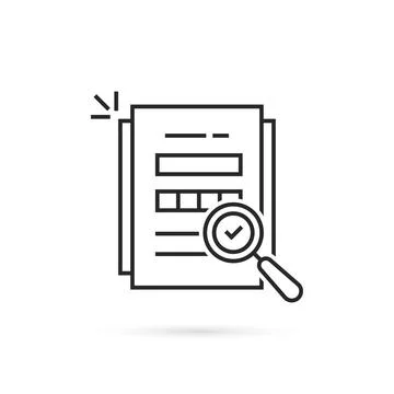 Linear audit icon like assess result Stock Illustration