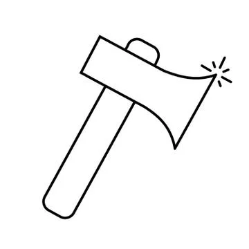 Linear axe icon flat style Stock Illustration