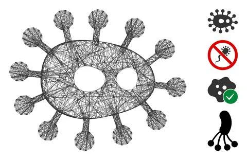 Linear Bacilla Vector Mesh Stockillustratie