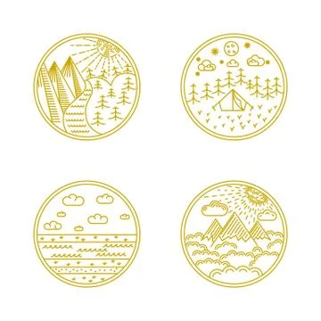 Linear badges and logo イラスト素材