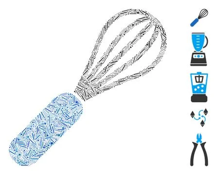 Linear Baking Beater Icon Vector Collage Illustrazione stock