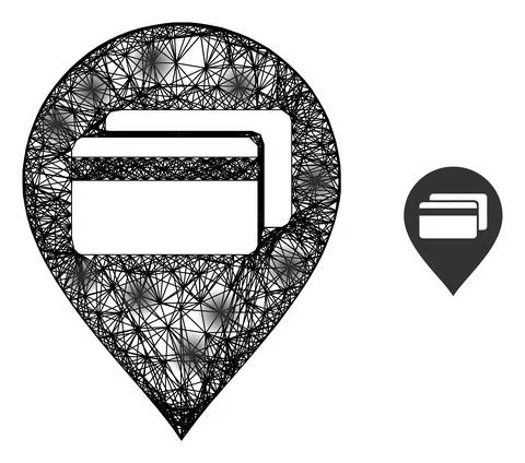 Linear Bank Card Pointer Icon with Spots 스톡 일러스트