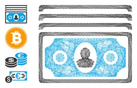 Linear Banknotes Vector Mesh Stock Illustration