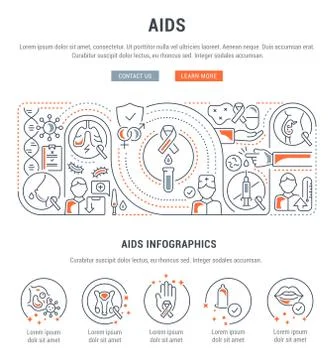 Linear Banner of AIDS. 스톡 일러스트