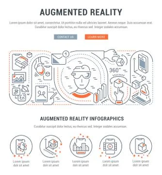 Linear Banner of the Augmented Reality. Stock Illustration