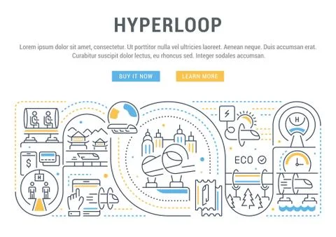 Linear Banner of Hyperloop. Stock Illustration