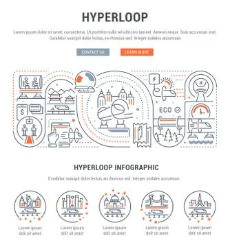 Linear Banner of Hyperloop. Stock Illustration