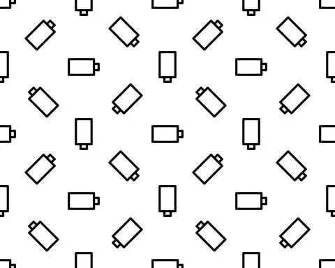 Linear battery. Seamless pattern. For the design of gift paper. Illustrazione stock
