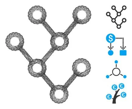 Linear Binary Tree Vector Mesh Stock Illustration