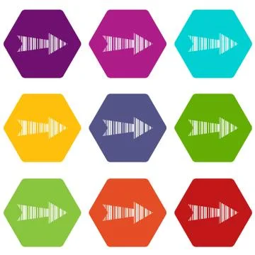 Linear black arrow icons set 9 스톡 일러스트