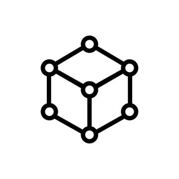 Linear blockchain technology modern icon design. Vector. 스톡 일러스트