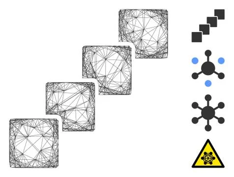Linear Blockchain Vector Mesh Stock Illustration