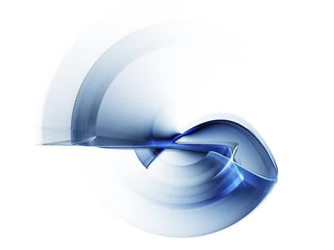 Linear blue circular motion a metaphor of speed and power on white background Stock Illustration