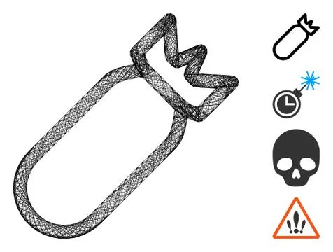 Linear Bomb Vector Mesh Stock Illustration