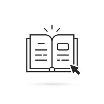 Linear book icon like online learning Stock Illustration