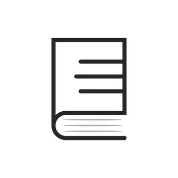 Linear book simple logo Stock Illustration