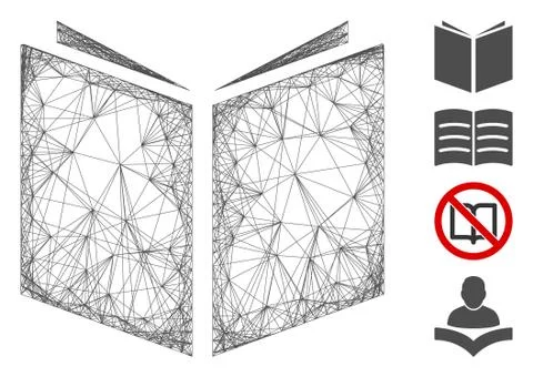 Linear Book Vector Mesh 스톡 일러스트