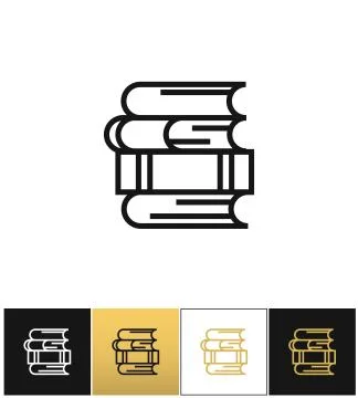 Linear books stack for study and library vector icon Stock Illustration
