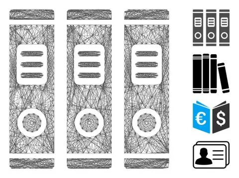 Linear Books Vector Mesh 库存插图