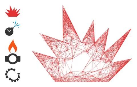 Linear Boom Explosion Vector Mesh Stock Illustration