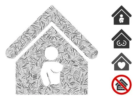 Linear Bordel Icon Vector Collage Ilustración de archivo