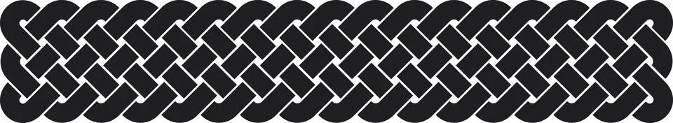 Linear border with Celtic knots, black Stock Illustration