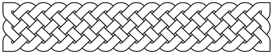 Linear border with Celtic knots Stock Illustration